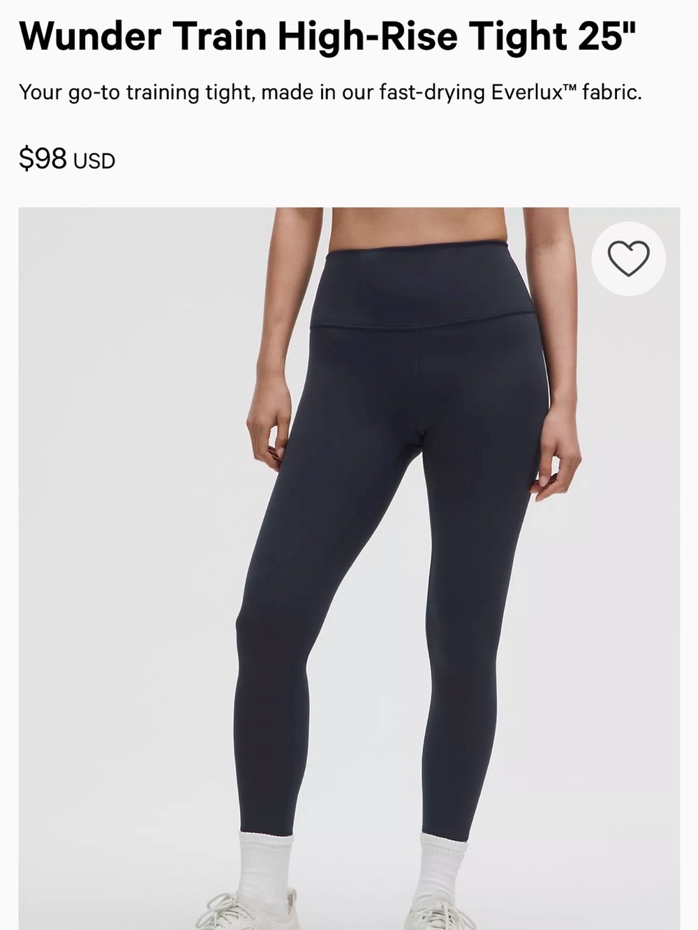 lululemon athletica Wunder Train High-Rise Tight 25" - Black